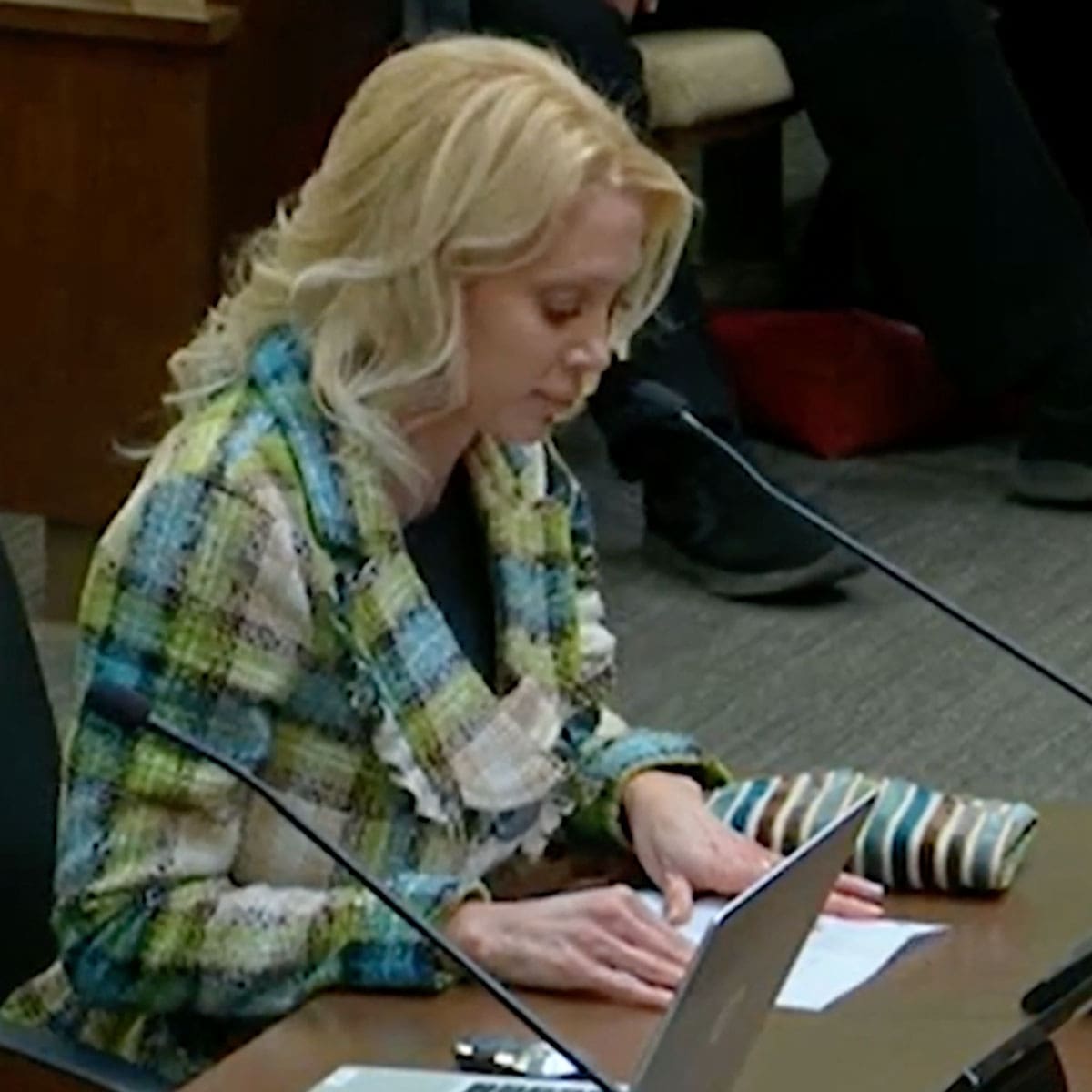Leigh speaking in front of Senate Judiciary Committee